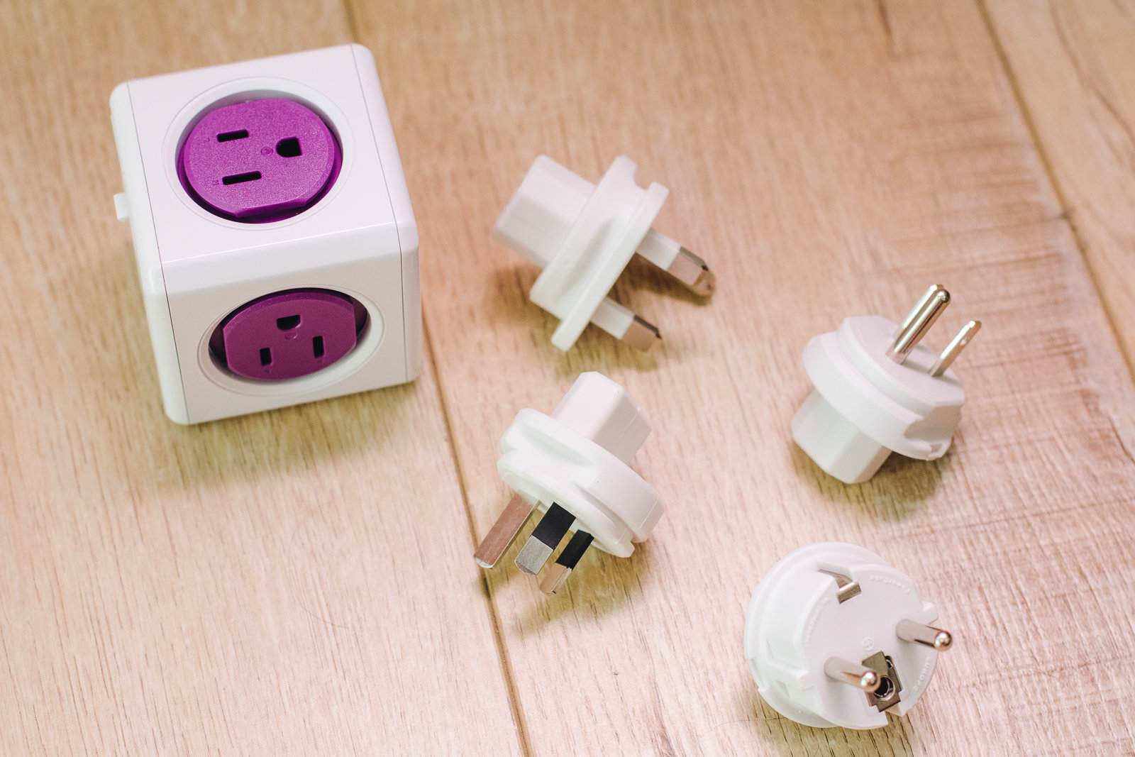 Portable power strips and surge protectors with USB charging