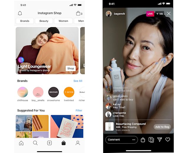 Instagram will replace its "activity" tab with a new section of the app for shopping. And the app's live streaming feature will support shopping.