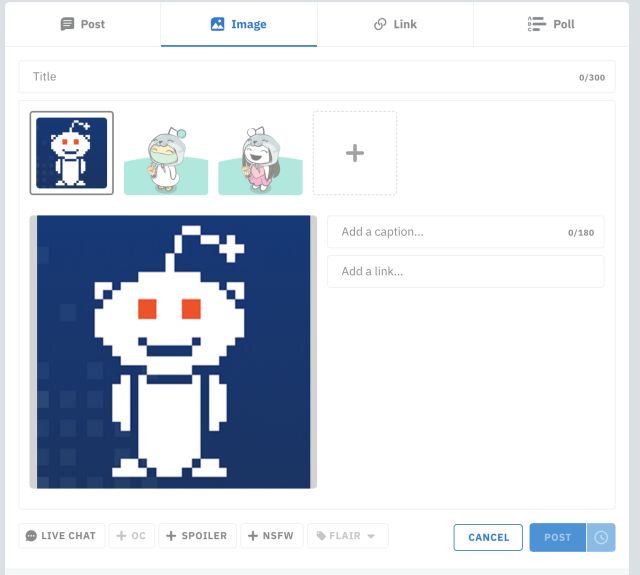 The desktop interface for Reddit's new image galleries.
